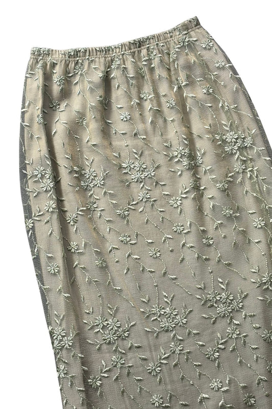 Cashews NZ made sage green mesh lace skirt, 12