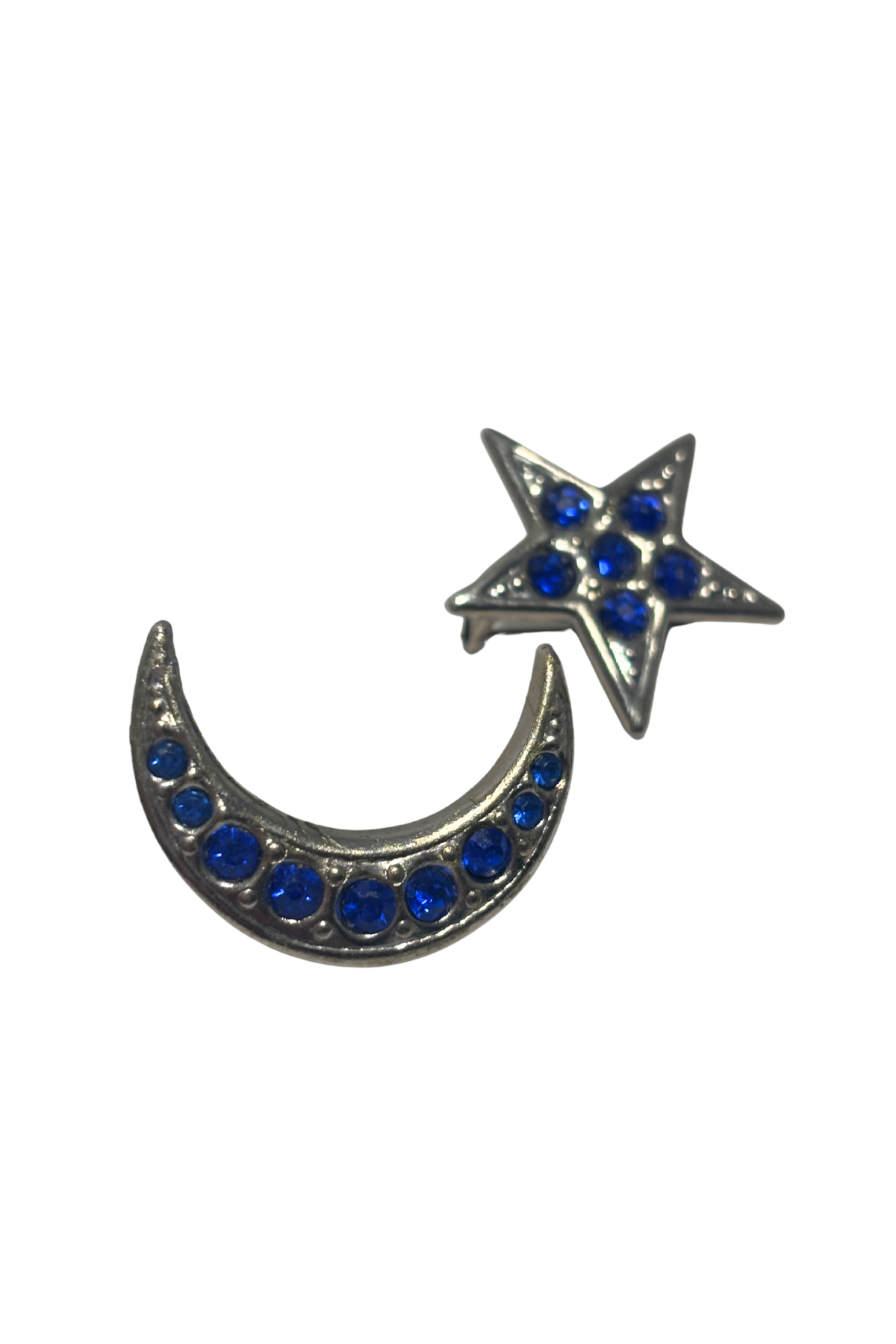 Starry night blue gem brooch pair