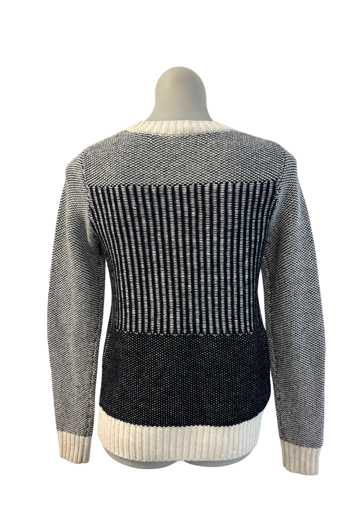 Country Road black + white knit jumper, XS