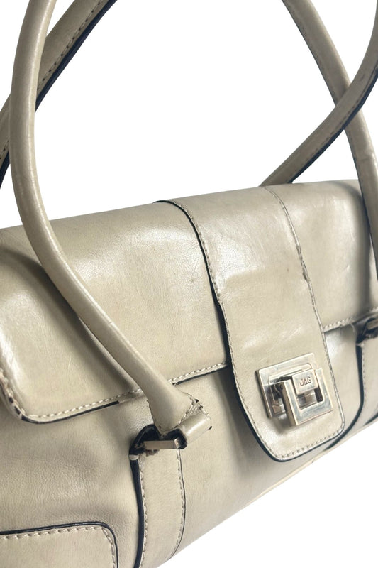 Jag cream vinyl leather handbag