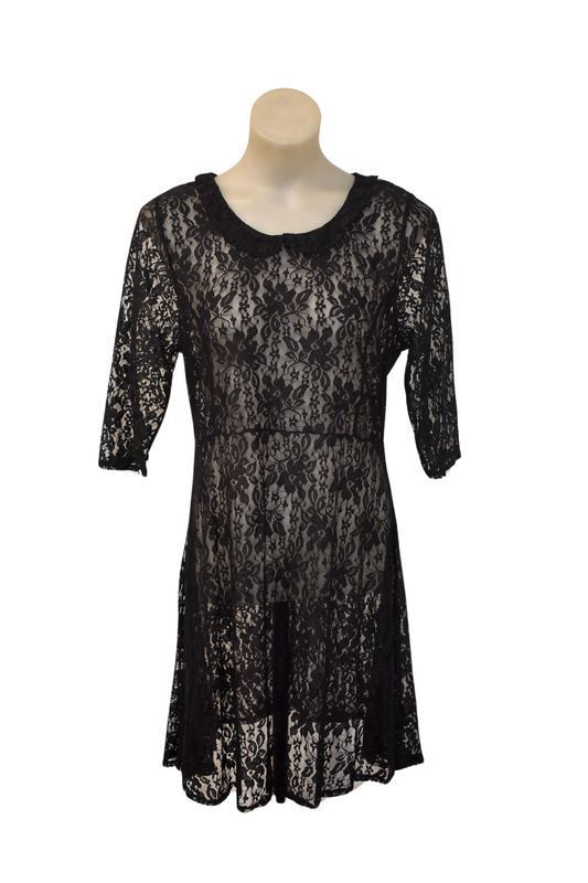 Sass black lacey babydoll dress, 14