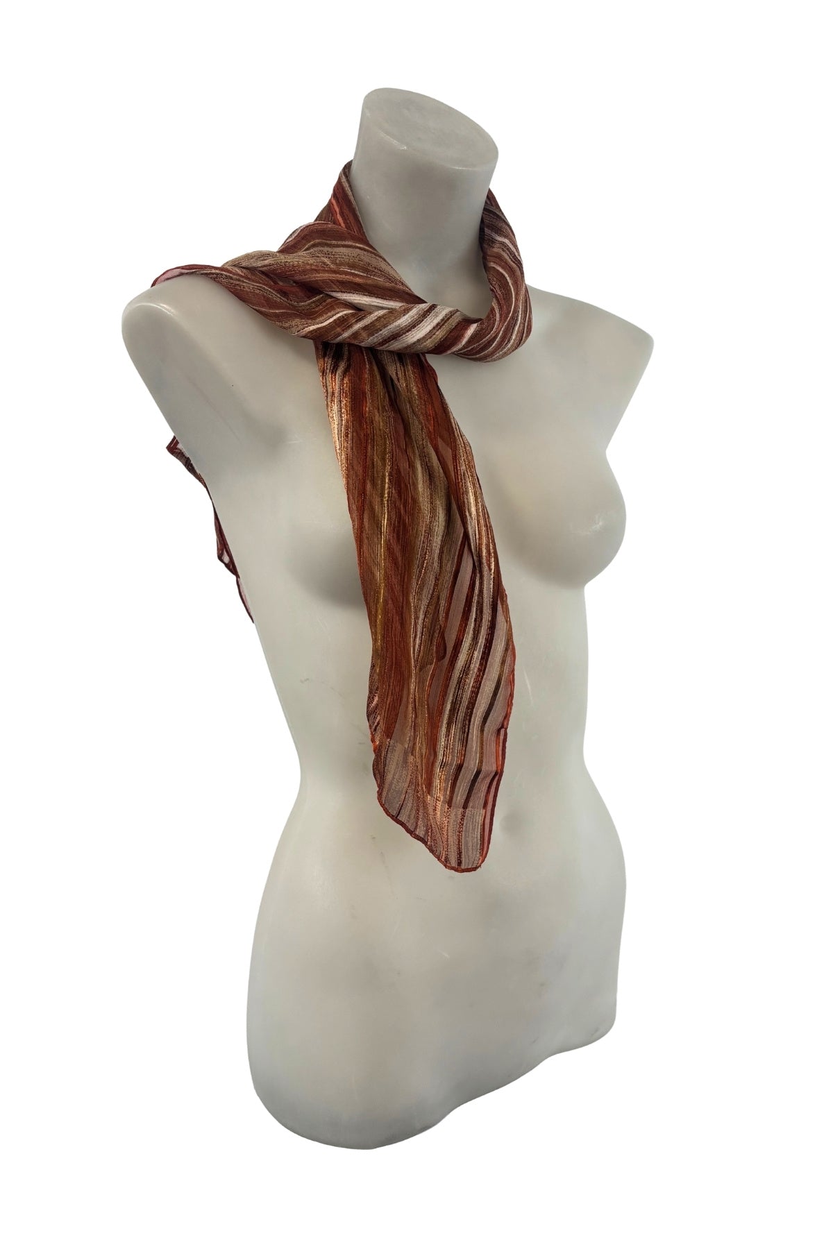 Shades of copper striped scarf