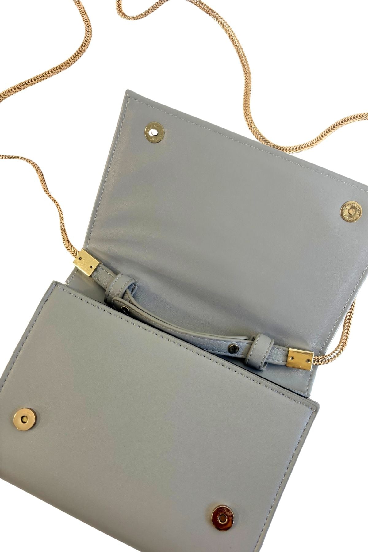 Grey + Gold clutch bag