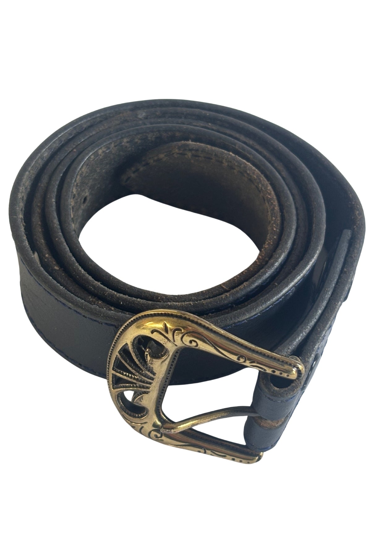 Navy leather belt