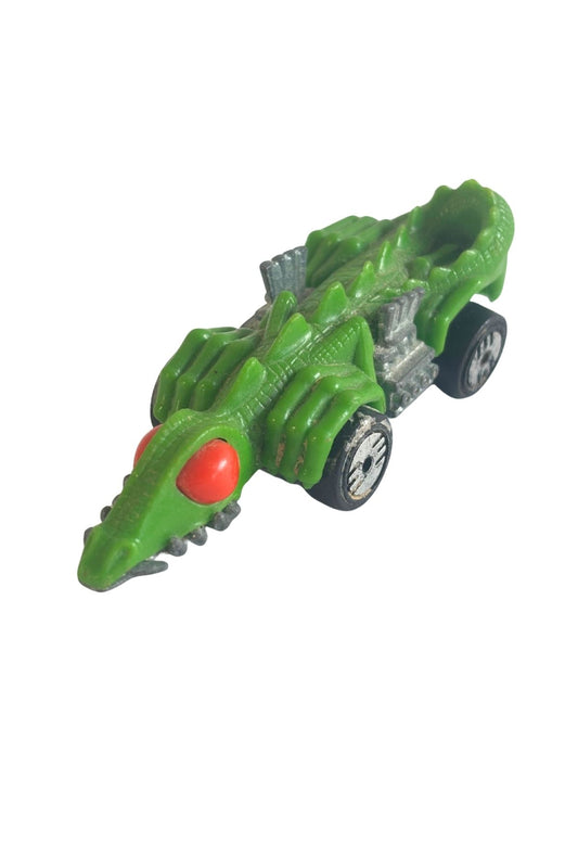 Vintage 1985 hotwheels "Fangster" green alligator car