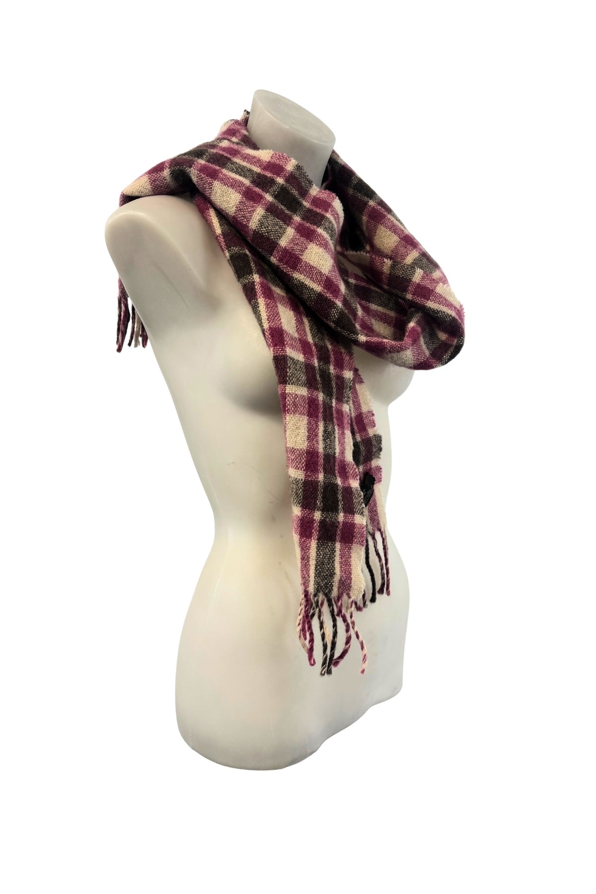 Philippe Monet pure NZ virgin wool tartan scarf