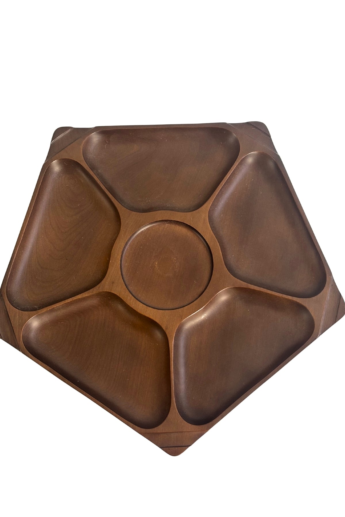 Lazy Susan wooden divider food platter