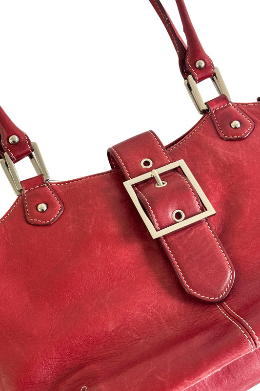 Tignanello vibrant red leather bag