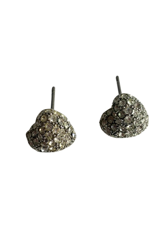 Diamante hearts stud earrings