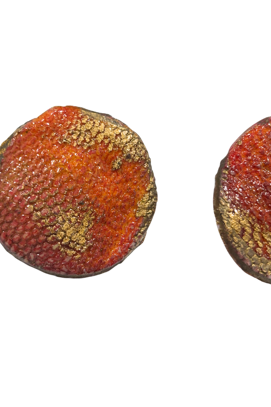 Snakeskin textured clay earrings