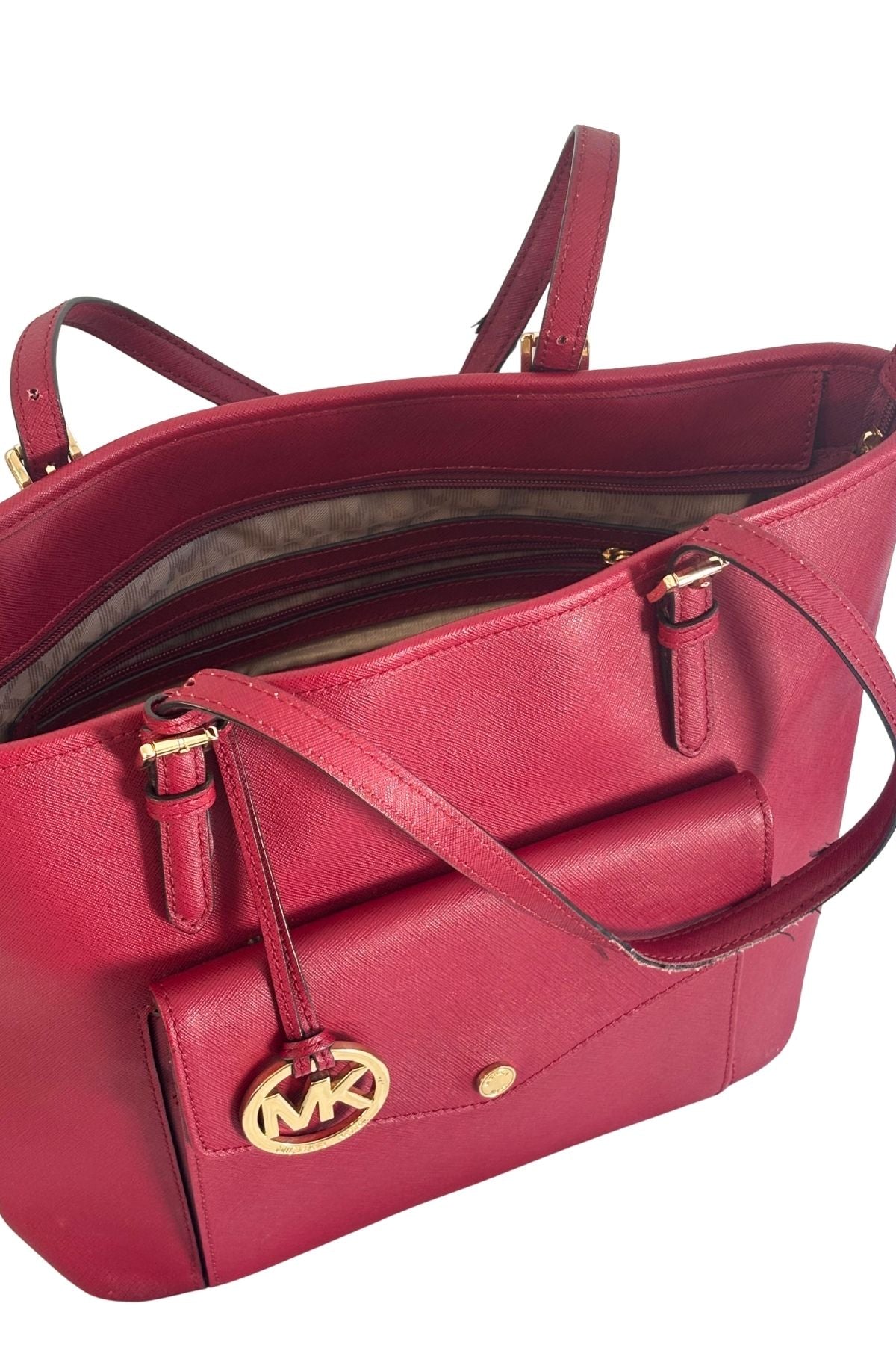 Michael Kors cherry red tote bag