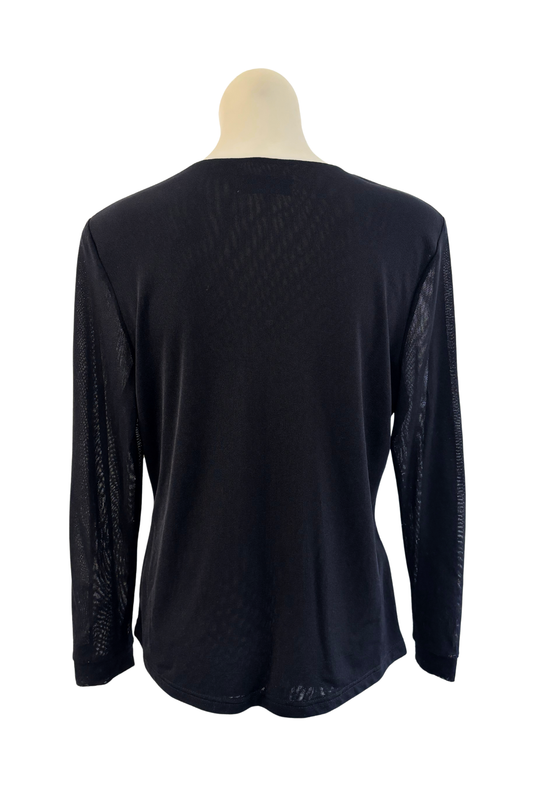 Merric V-neck flattering mesh blouse, 18