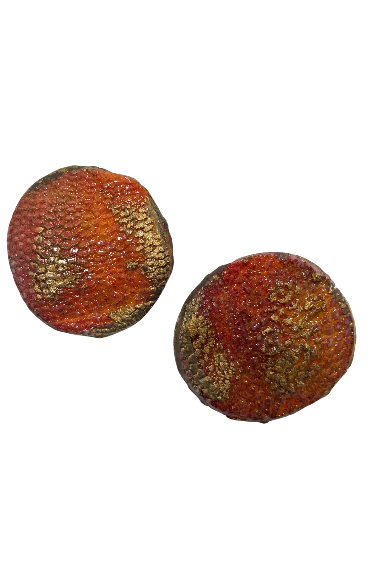 Snakeskin textured clay earrings