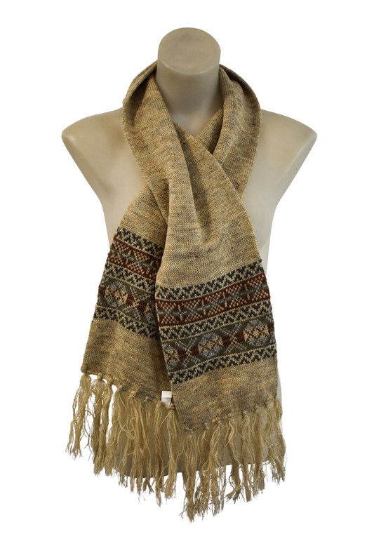 Tribal print wool blend scarf NWT