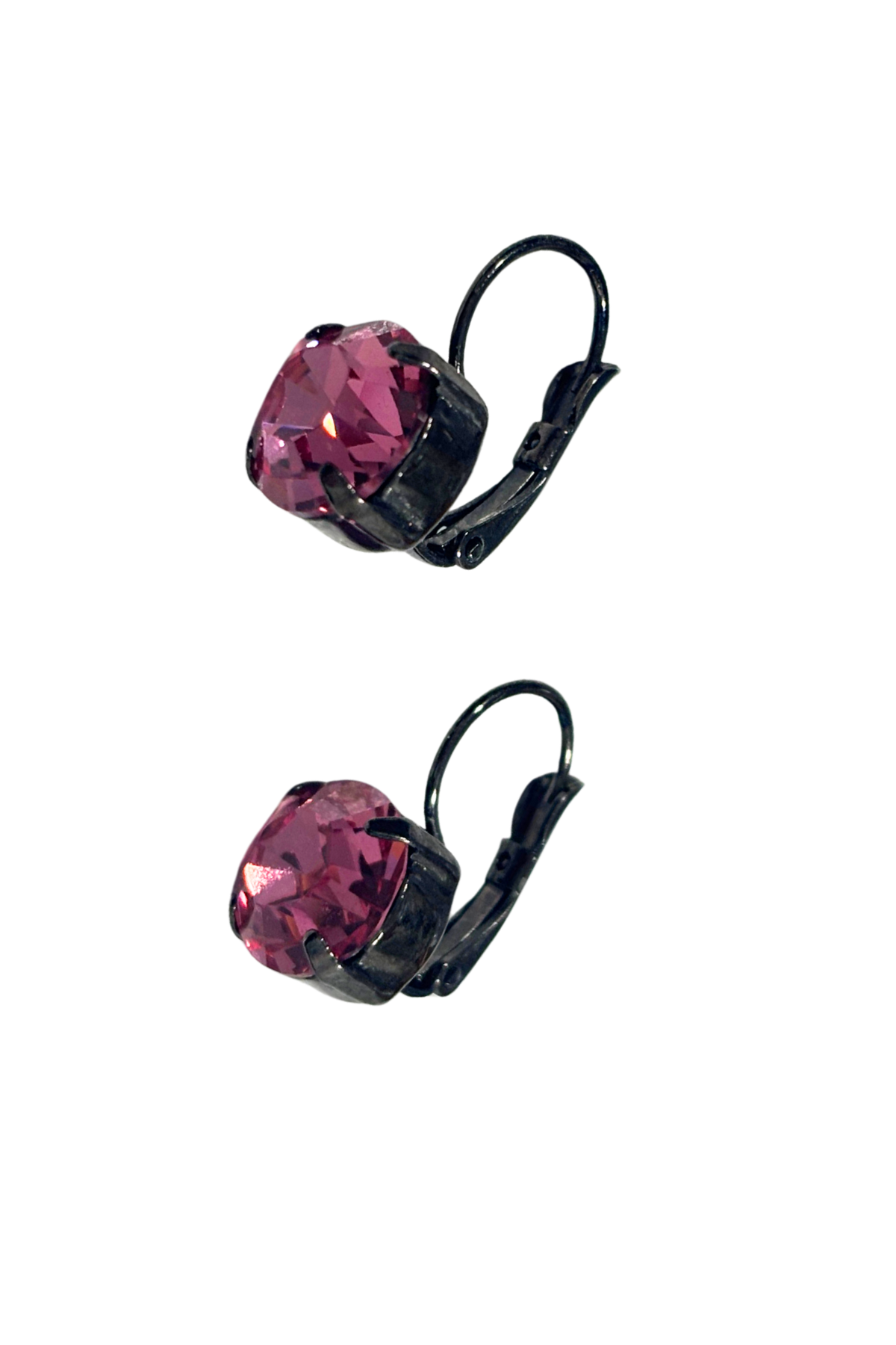 Glitzy pink clip on earrings