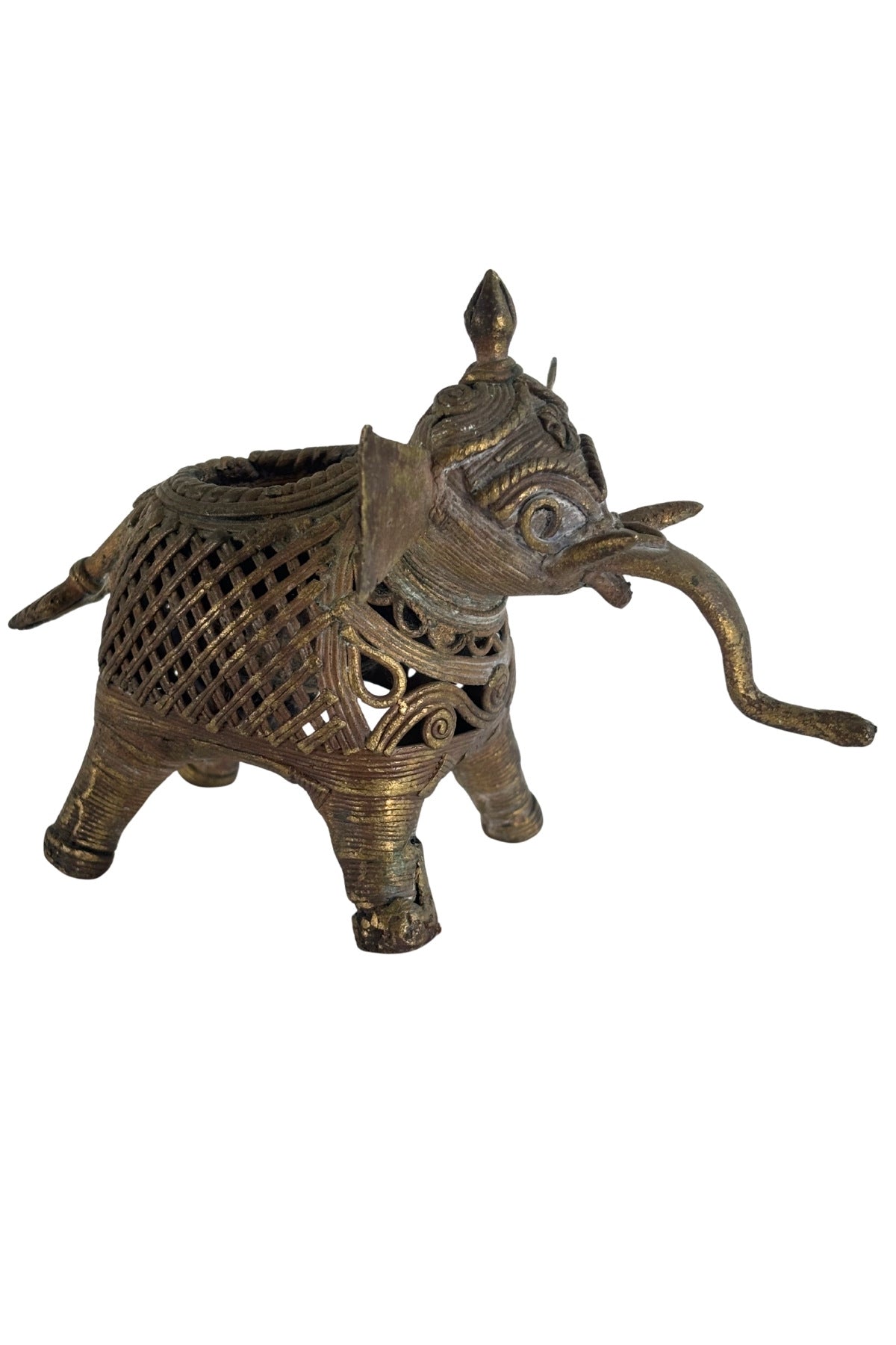 Brass elephant incense holder