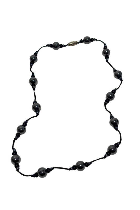 Black knot beaded necklace