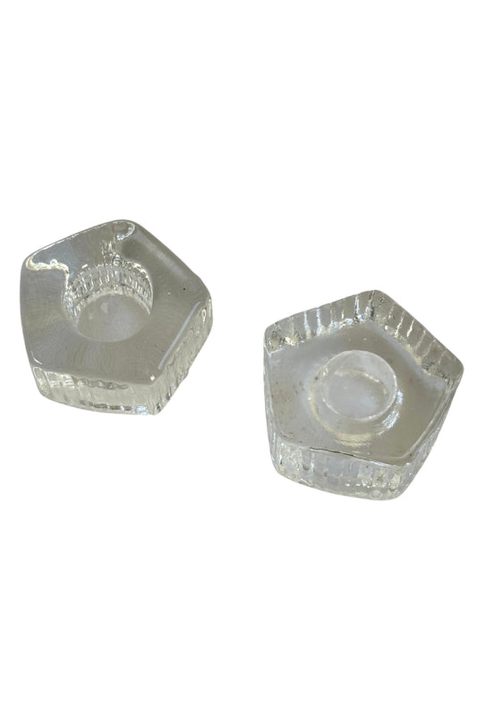 Glass candle stick holders