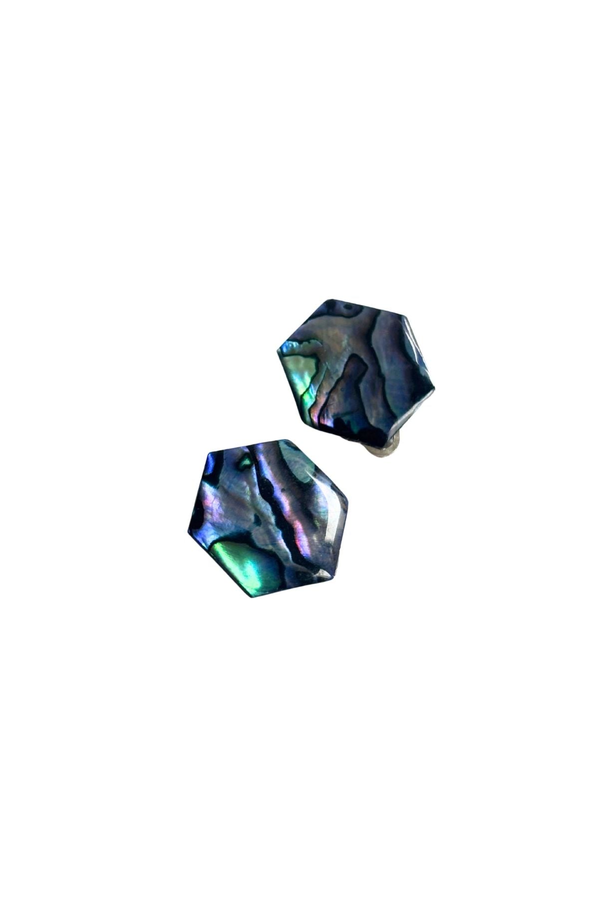 Paua shell clip on earrings