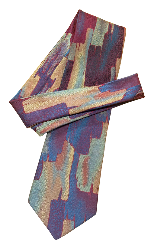 Comme Soie NZ made vintage colourful tie