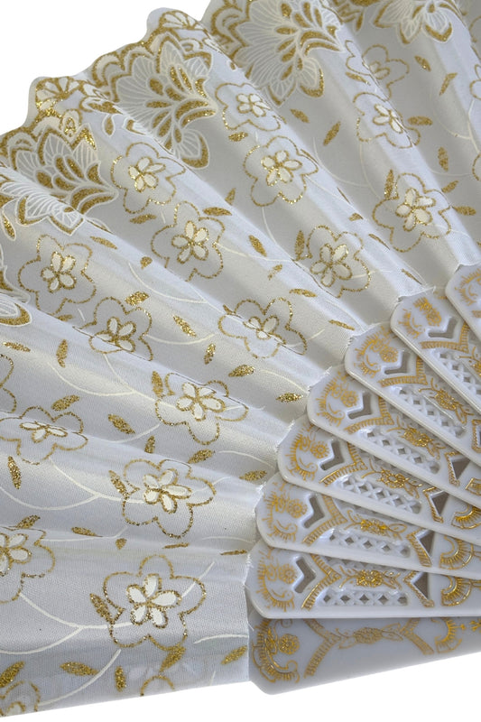 Gold + white fan