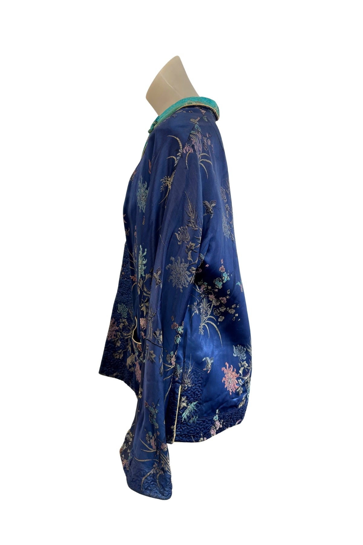 Vintage oriental silk satin jacket, S