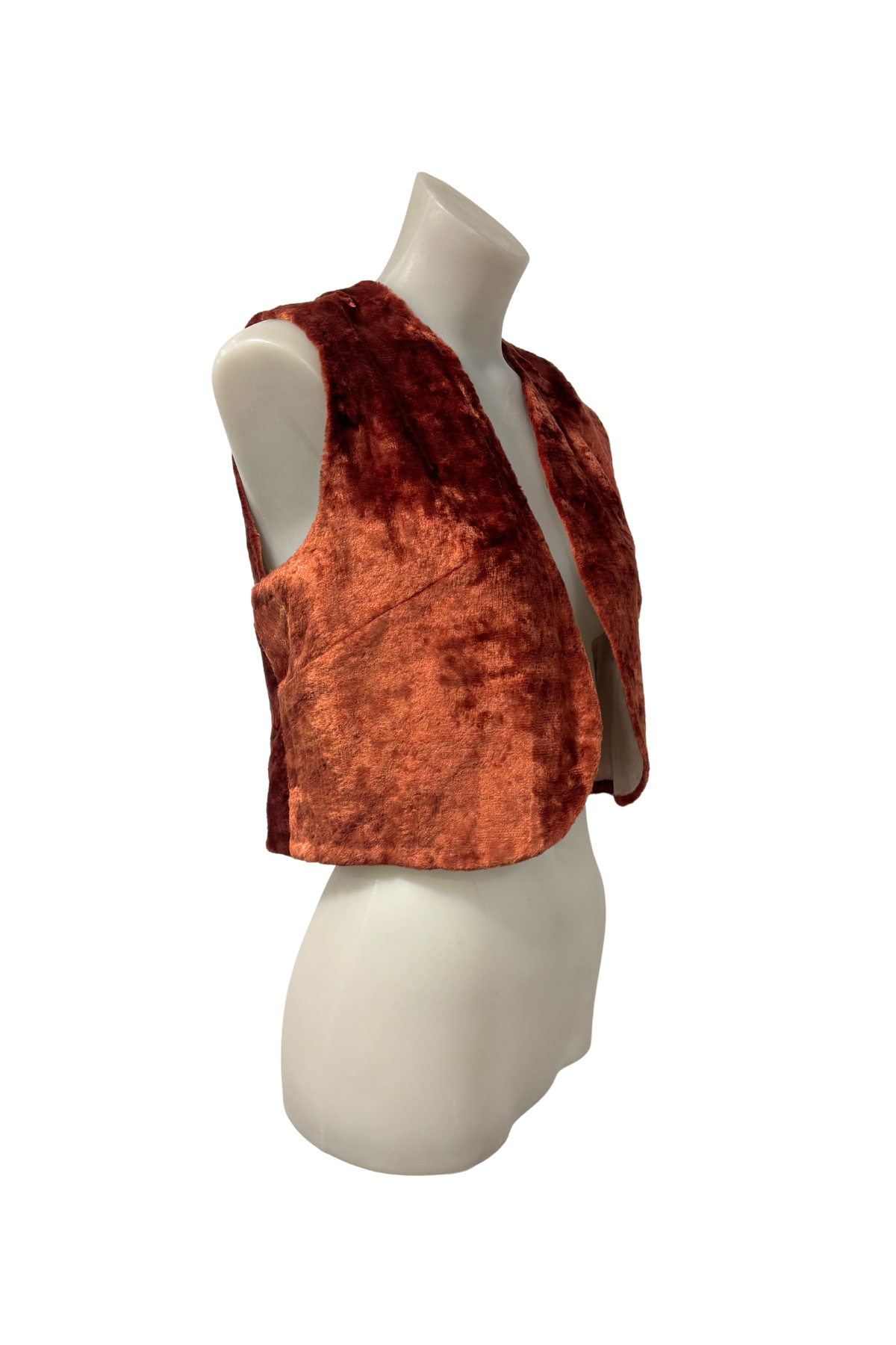 1970's Velvet cropped vest, XS