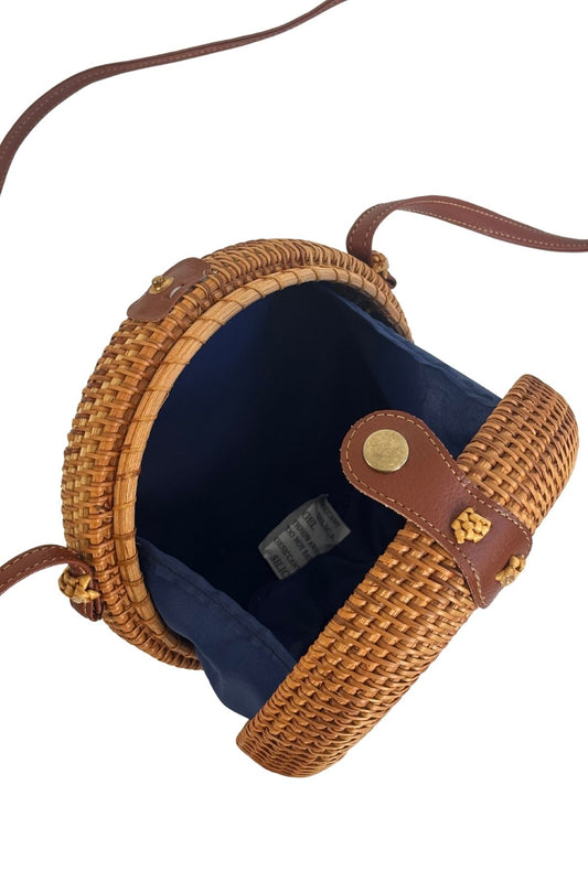Rattan round bag