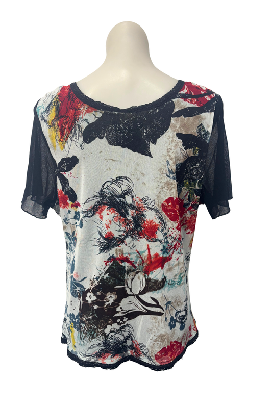 Caroline Collection mesh lace blouse, 20