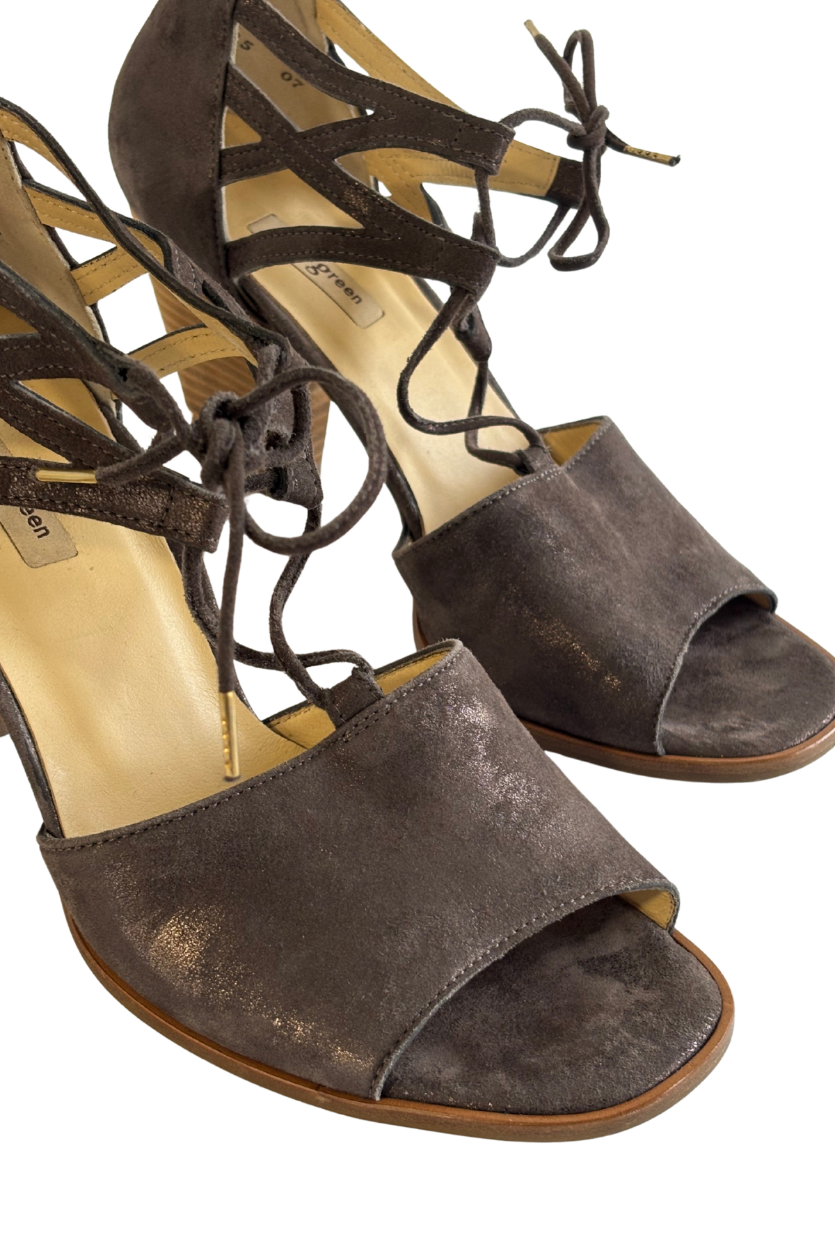 Paul Green metallic suede strappy heels, 9