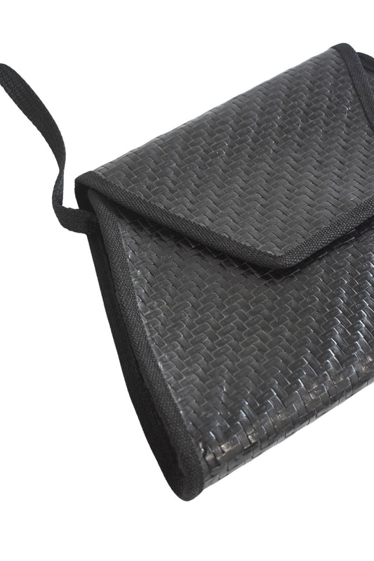 Italian made woven shoulder bag