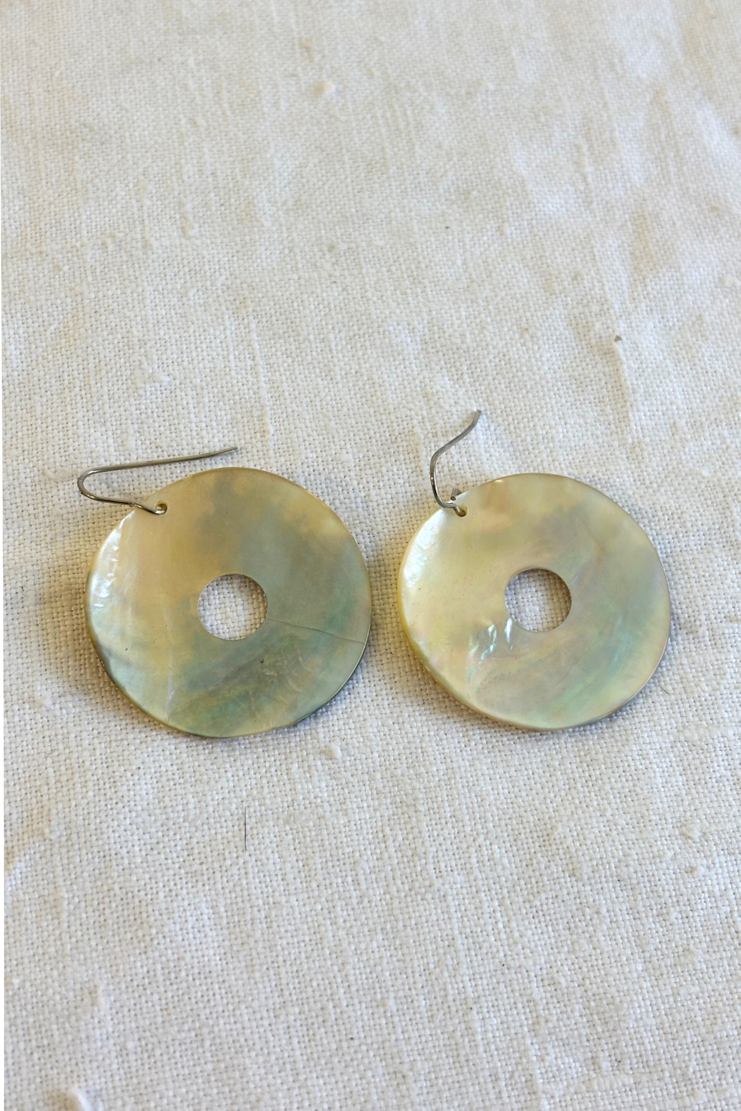 Genuine shell jewellery circle earrings