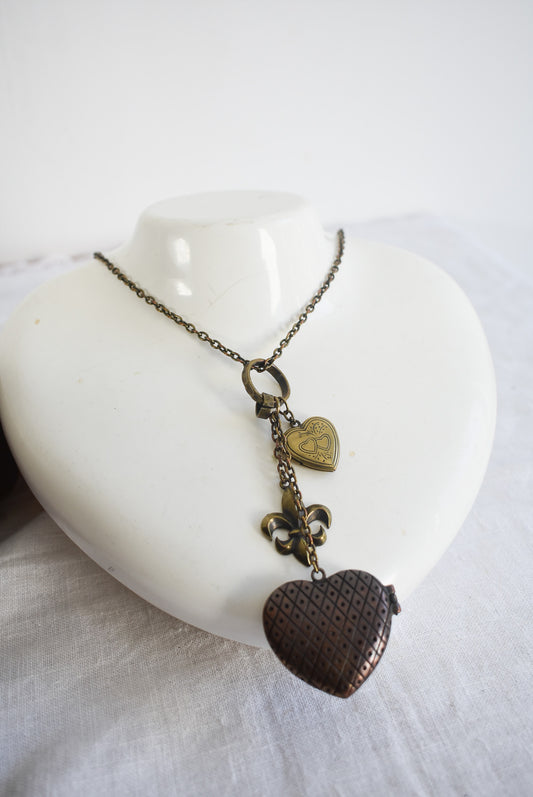 Double locket necklace