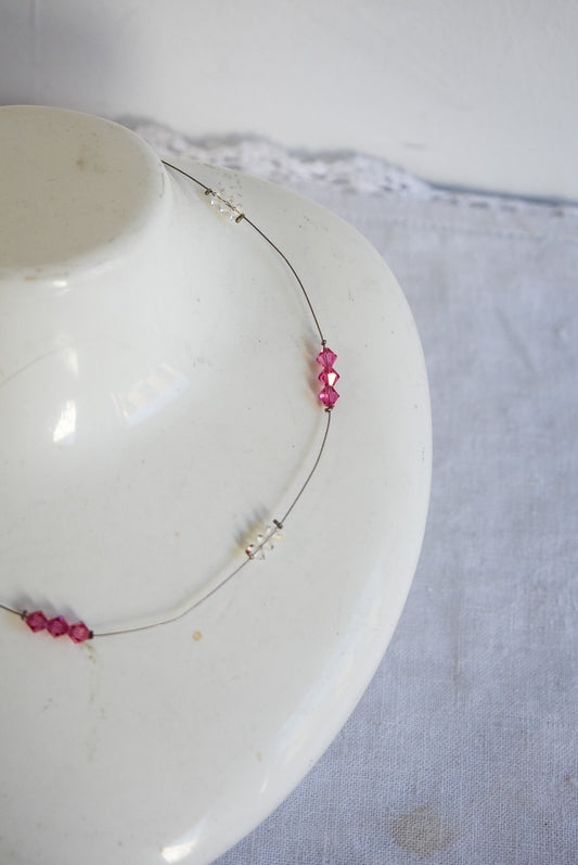 Pretty in pink wire necklace