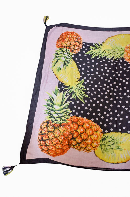 Shine Me England pineapple tassel scarf NWT