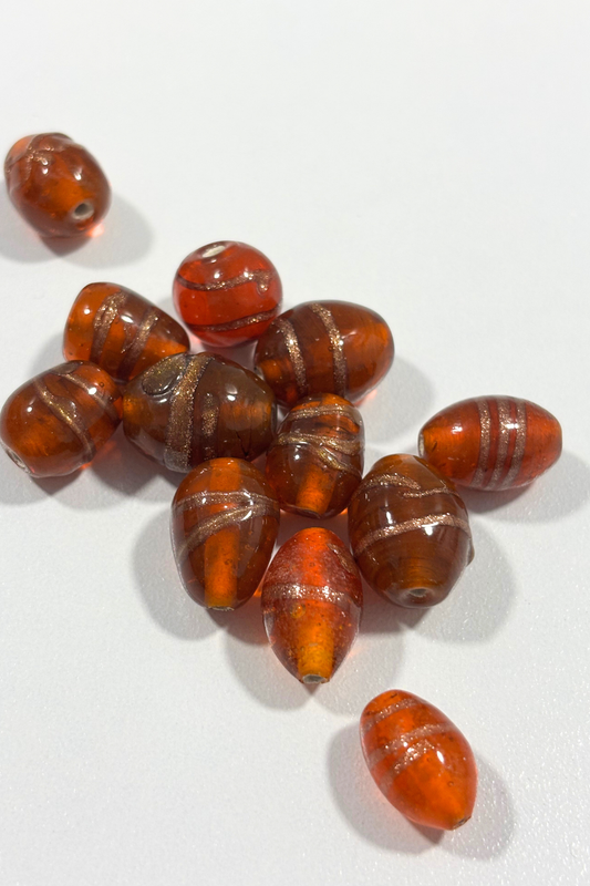 Sparkly orange glass beads