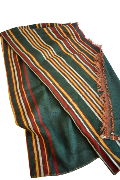 Vintage rustic striped wool scarf
