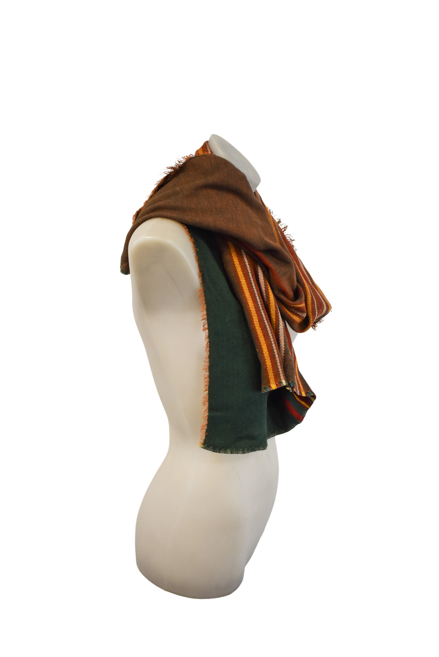 Vintage rustic striped wool scarf