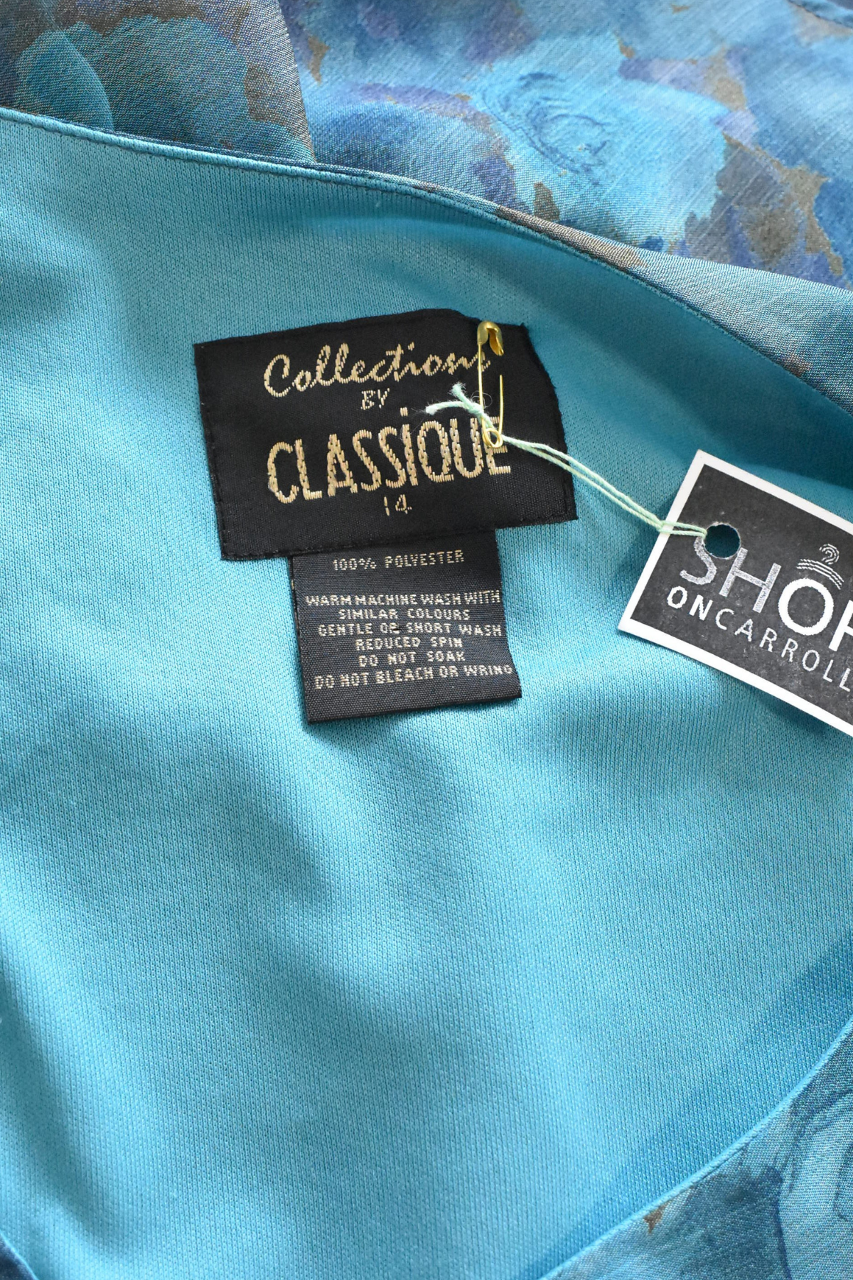 Classique "Collections" blue oil painted flowers blouse, 16