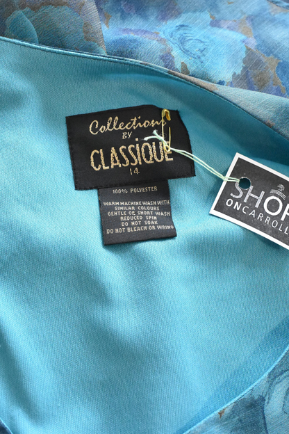 Classique "Collections" blue oil painted flowers blouse, 16