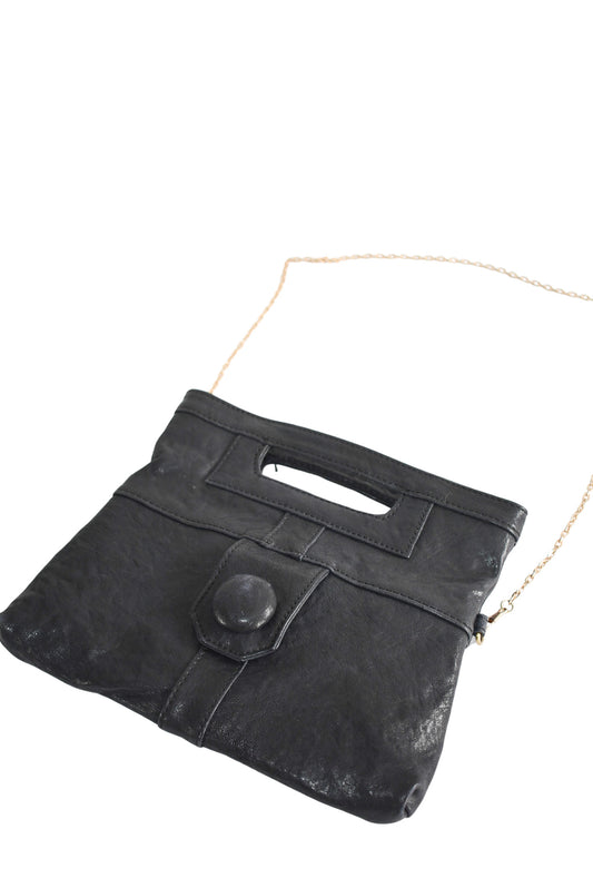 Genuine leather Art Wood black bag