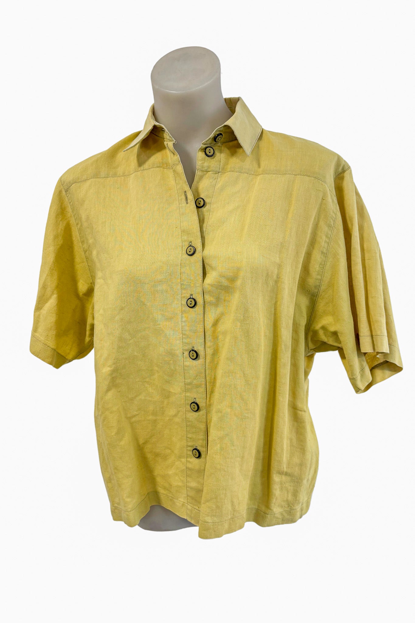 Sage green linen button down, S/M