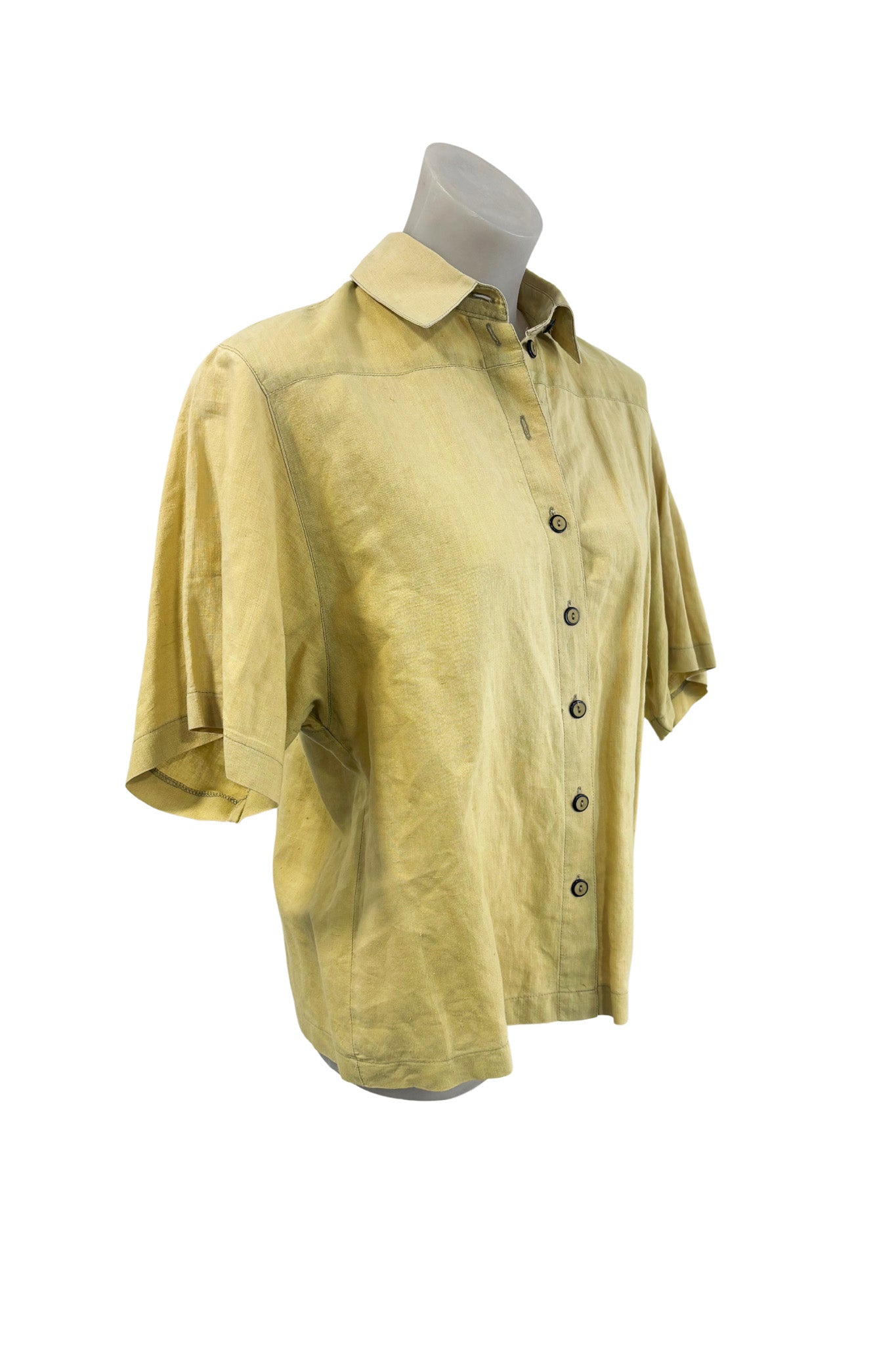 Sage green linen button down, S/M