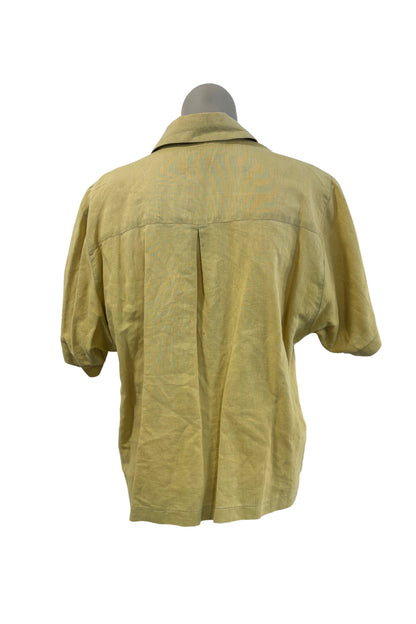 Sage green linen button down, S/M