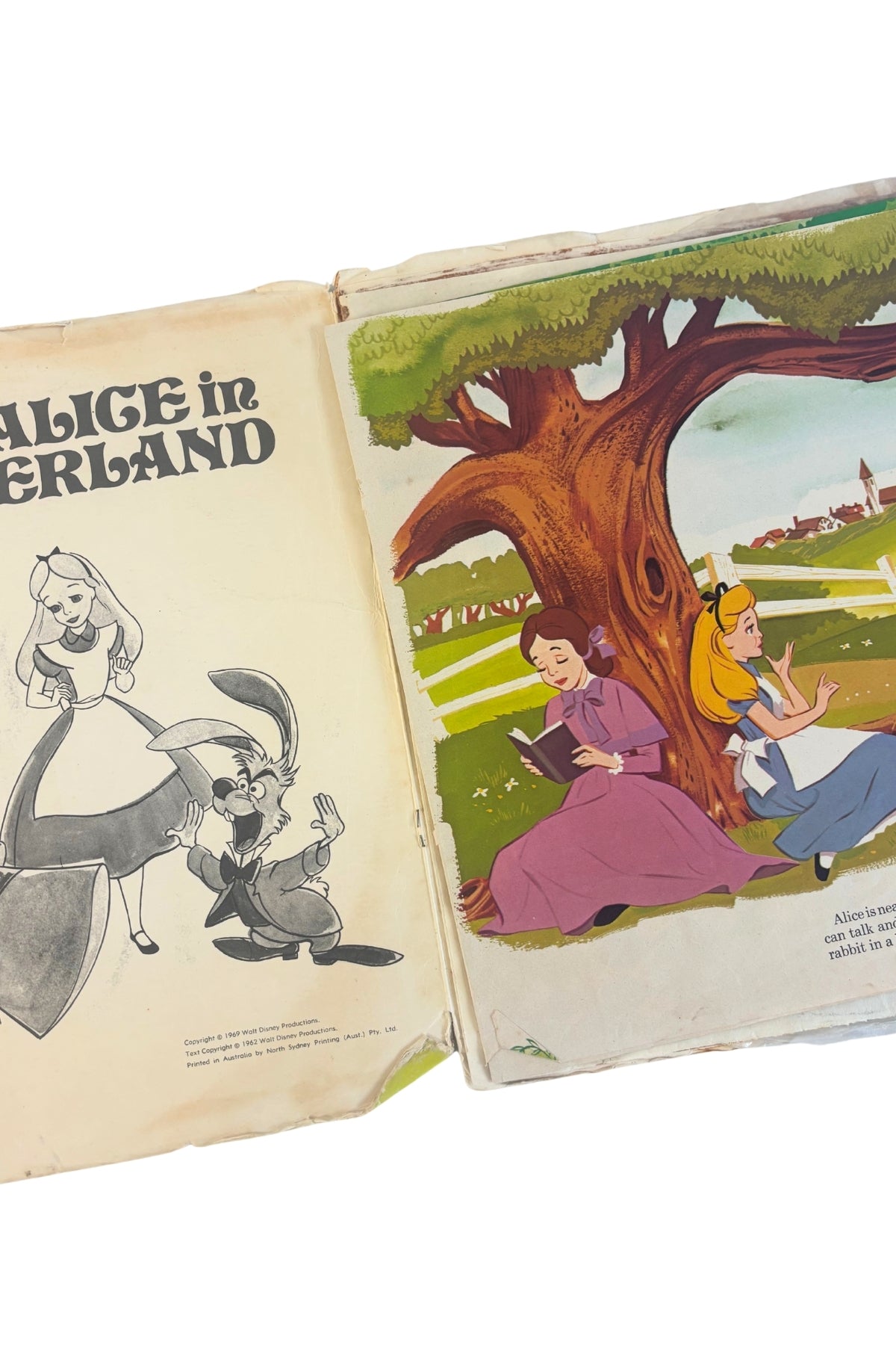 Vintage Walt Disney's Alice in Wonderland story book vinyl 3909