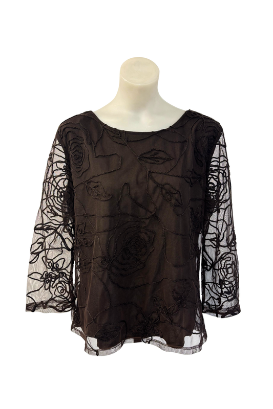 Stitches Australia embroidered mesh top, 18