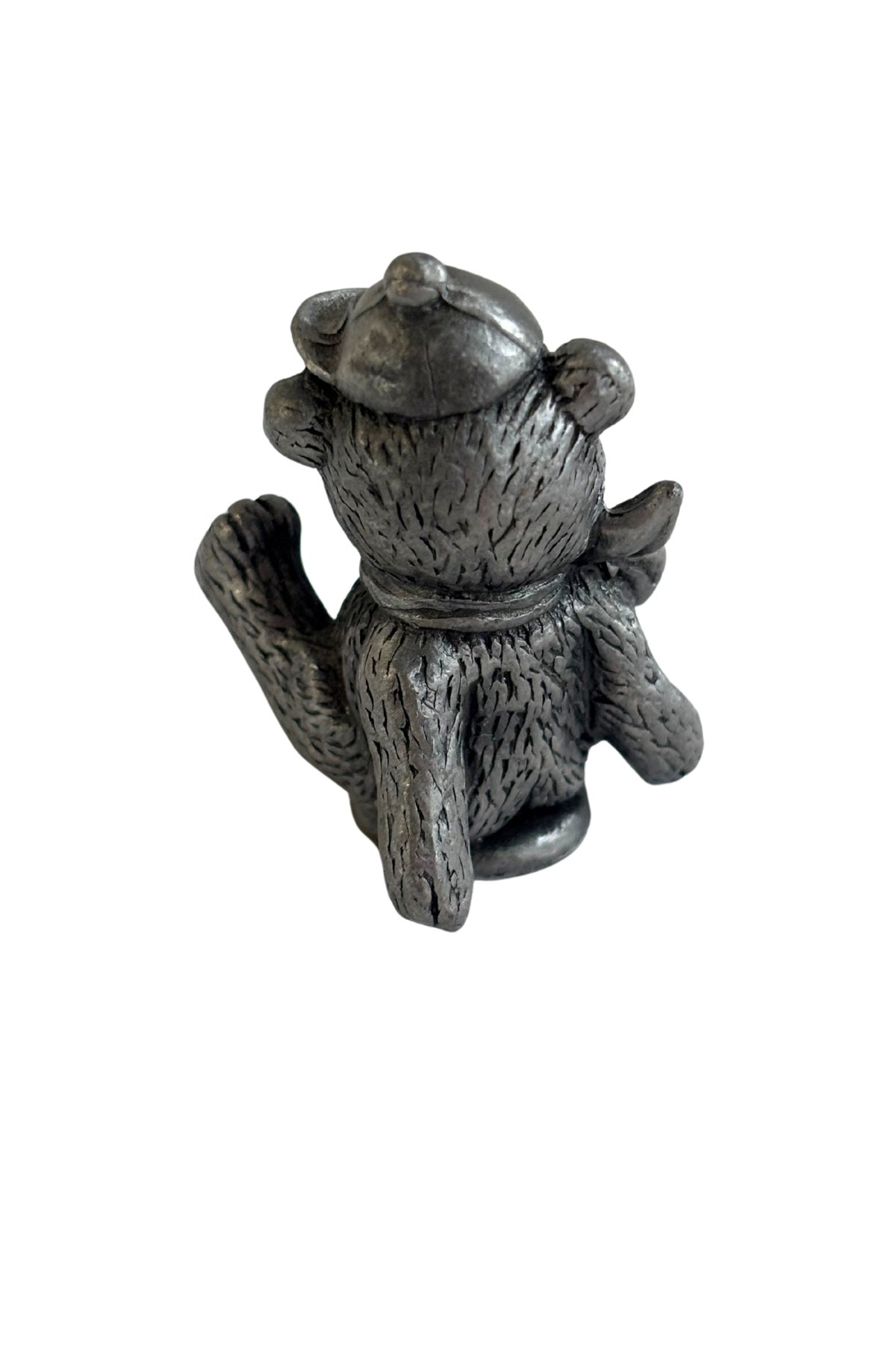 Tiny pewter teddy bear