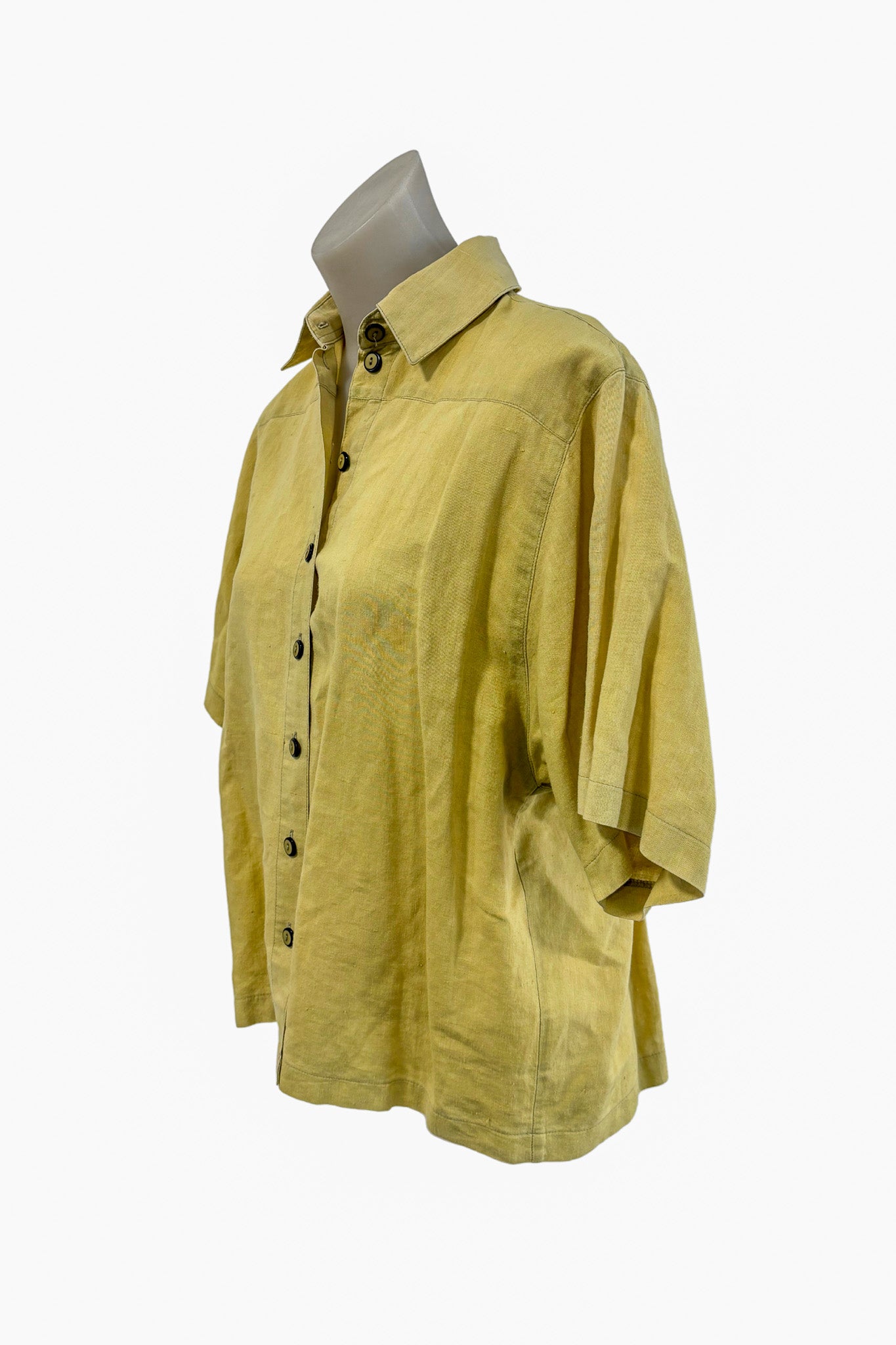 Sage green linen button down, S/M