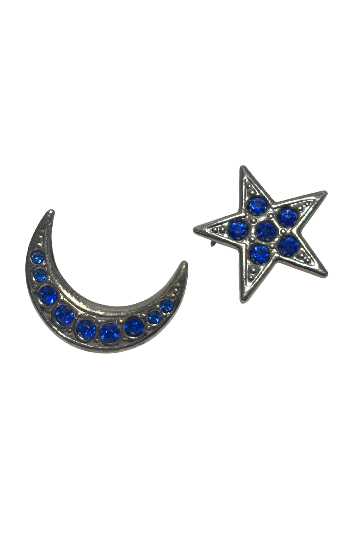 Starry night blue gem brooch pair