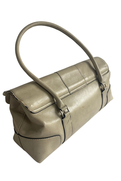Jag cream vinyl leather handbag